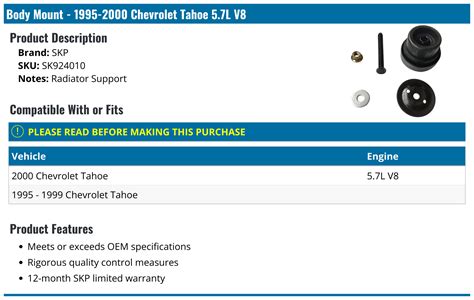 1995 chevy tahoe body mount